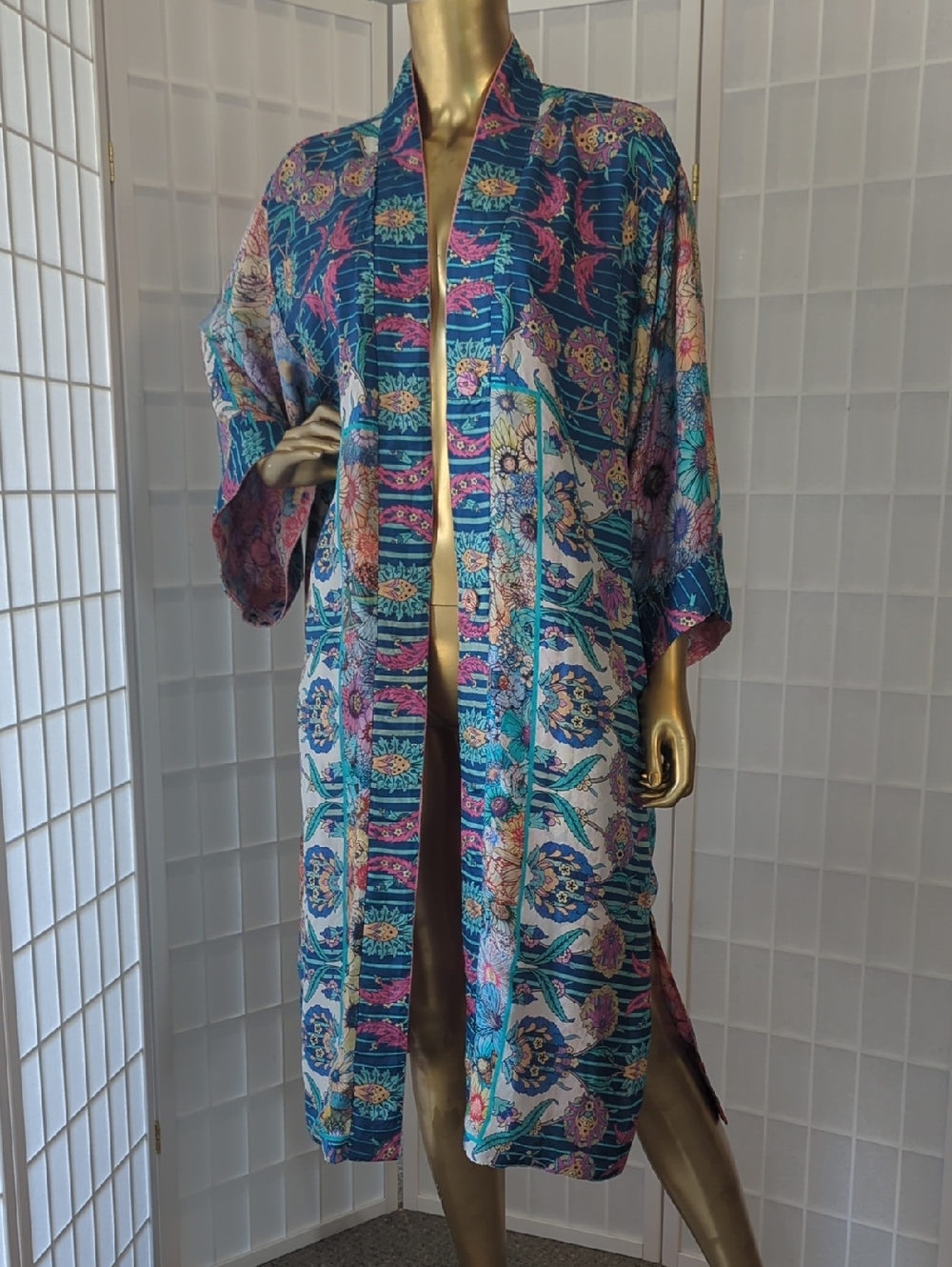 Maggi Long Satin Kimono Robe